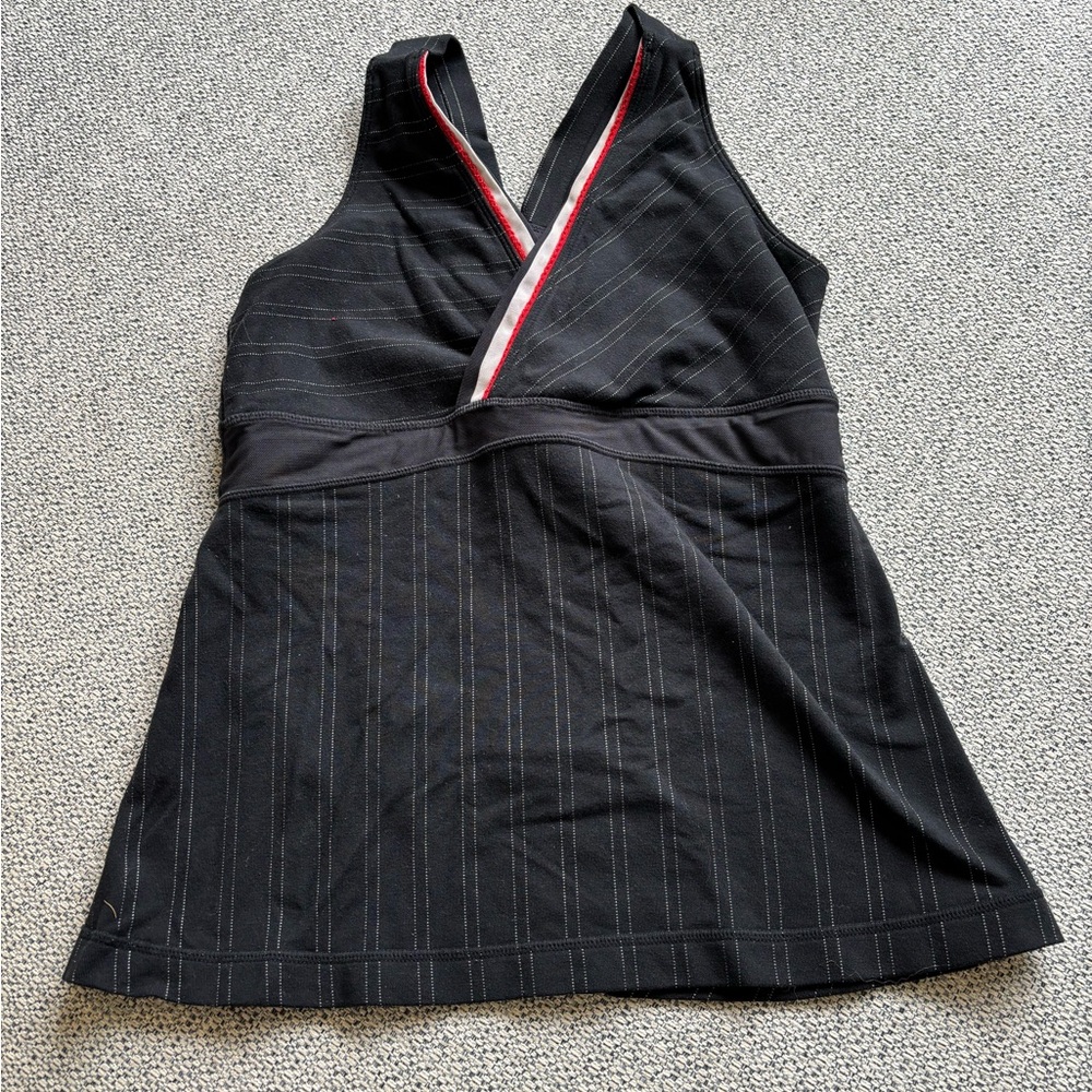 lululemon athletica Black Tank Top with Red Accents